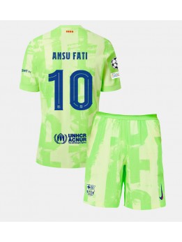 Barcelona Ansu Fati #10 Ausweichtrikot für Kinder 2024-25 Kurzarm (+ Kurze Hosen)